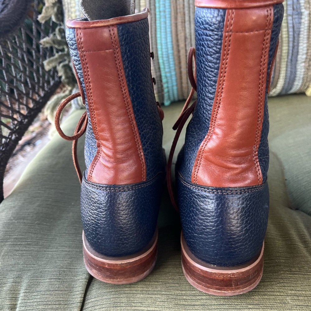 Vintage Justin Roper navy 2 toned Lace-Up Leather lace up boots. Woman’s 4.5 - Picture 4 of 6